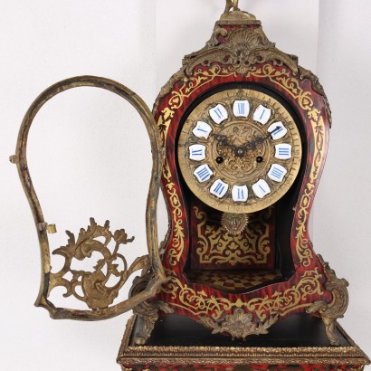 antigüedades, reloj, antigüedades del reloj, reloj antiguo, reloj antiguo italiano, reloj antiguo, reloj neoclásico, reloj del siglo XIX, reloj de péndulo, reloj de pared, Reloj estilo Boulle con estante