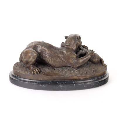 Tigre et Crocodile Bronze Europe XX Siècle