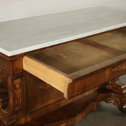 antigüedades, consola, consola antigüedades, consola antigua, consola italiana antigua, consola antigua, consola neoclásica, consola del siglo XIX, consola con incrustaciones