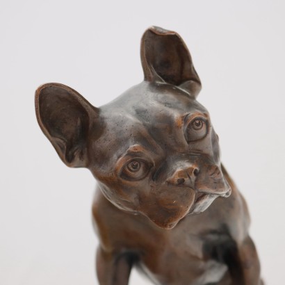 Kleinen Hund Skulptur Bronze Italien XX Jhd