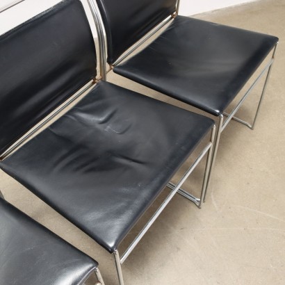 Group of 4 Chairs Simon Gavina Tulu Leather Italy 1960s-1970s