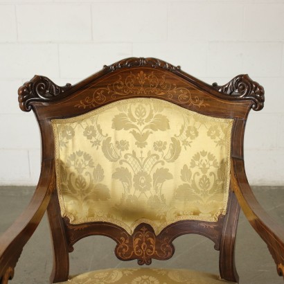 Paire de Fauteuils Charles X Noyer Italie XIX Siècle