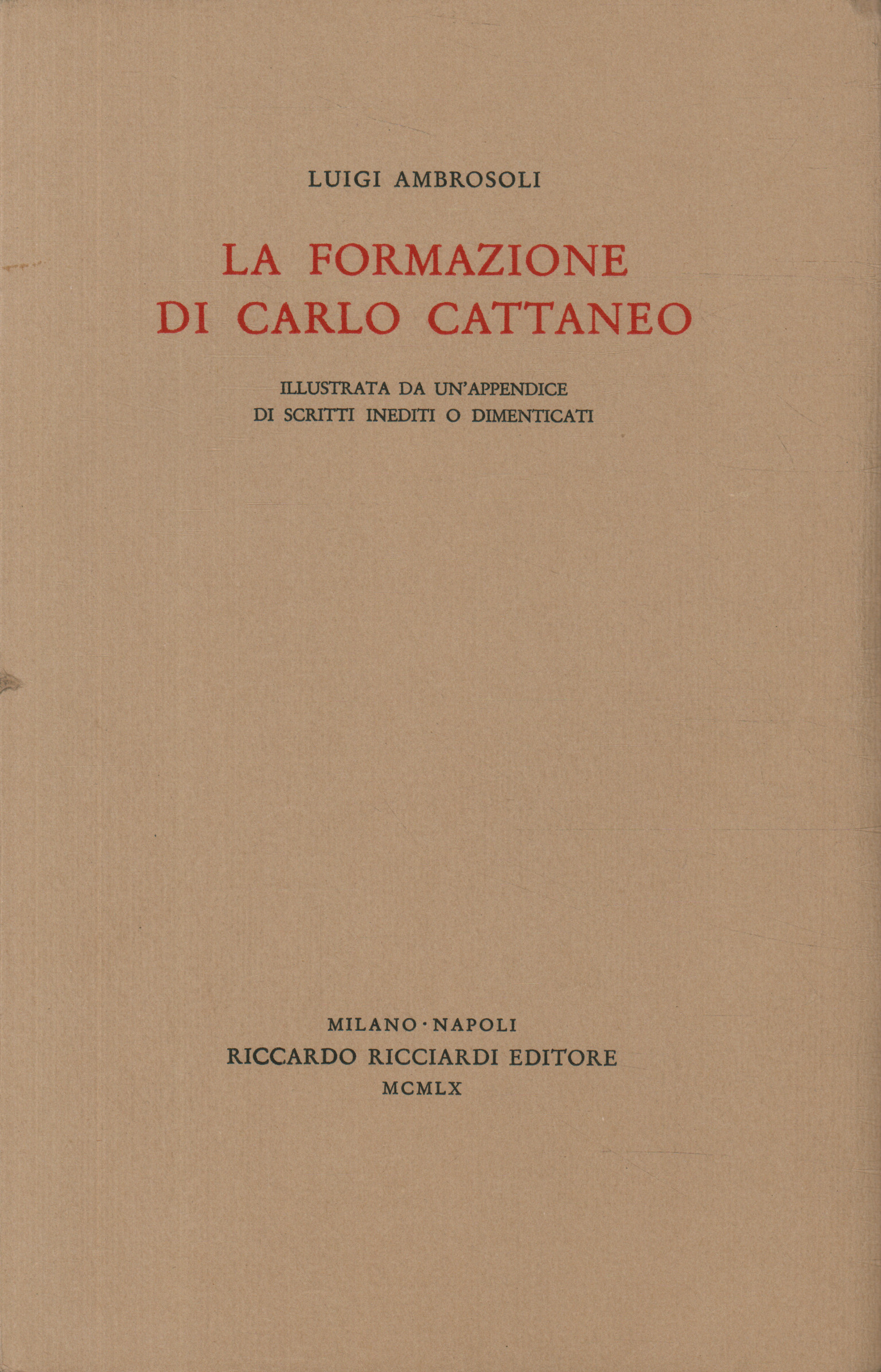 The training of Carlo Cattaneo