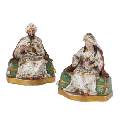 Paire de Porte-Parfums Porcelaine France XIXe Siècle