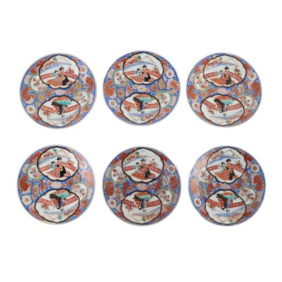 Groupe de 6 Assiettes Porcelaine Japon XIX-XX Siècle