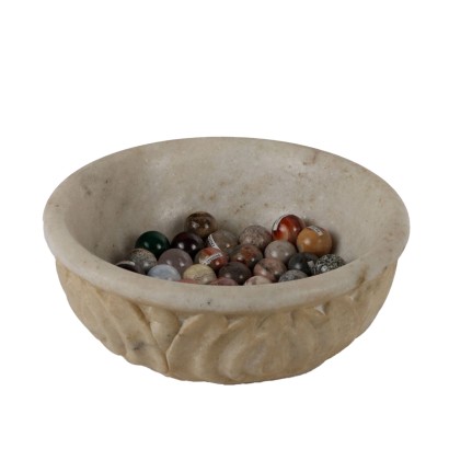 Marble Bowl with Stone Spheres Italy XX Century