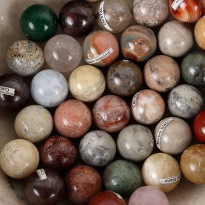 Marble Bowl with Stone Spheres Italy XX Century