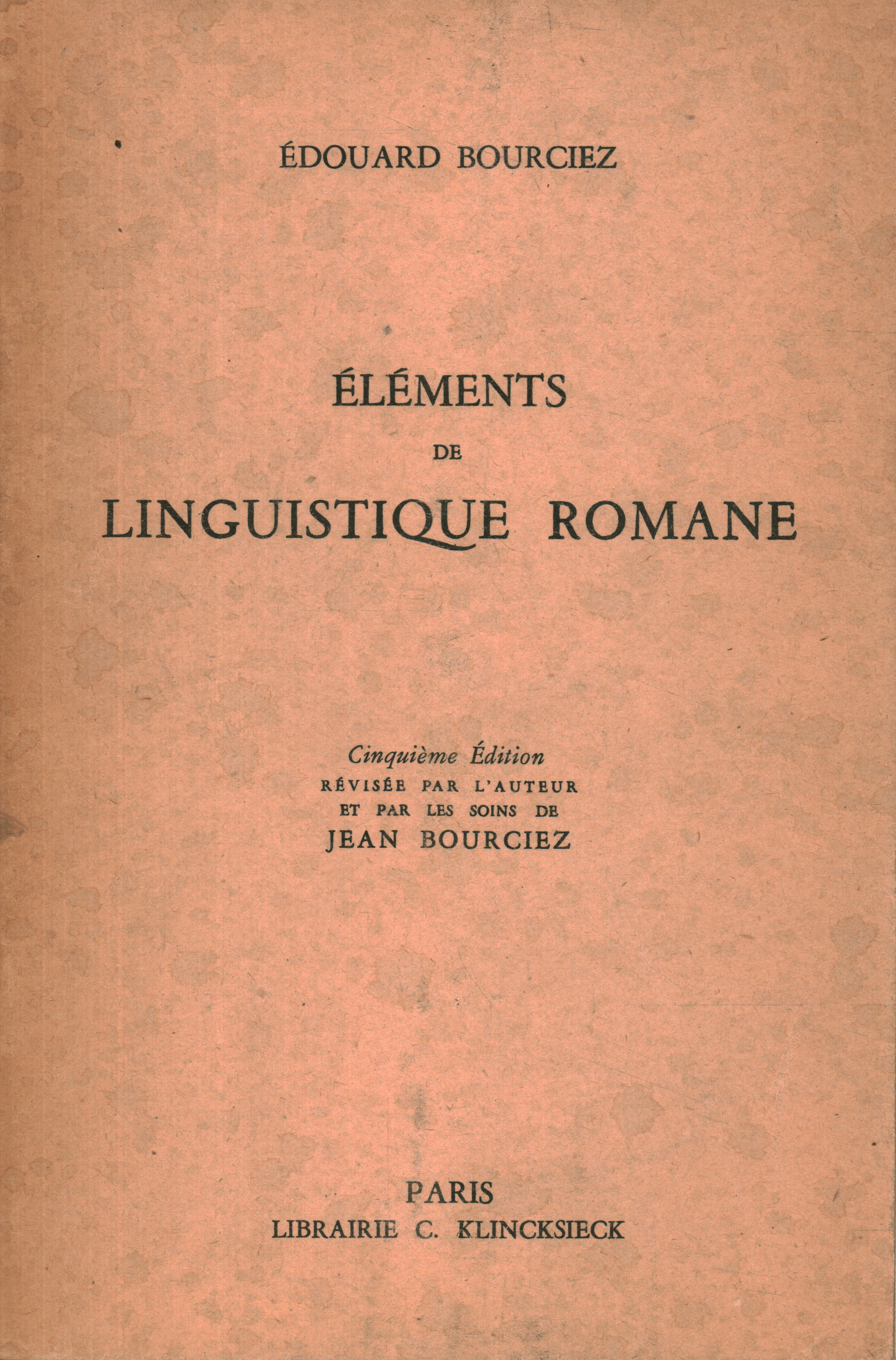 Eléments de linguistique romane