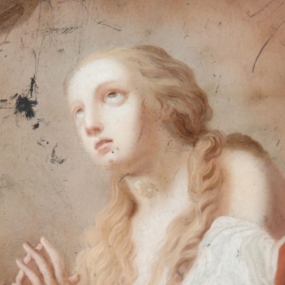 Maria Magdalena Unterglasmalerei Italien XVIII Jhd