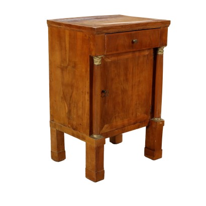 Bedside Table Empire Walnut Italy XIX Century