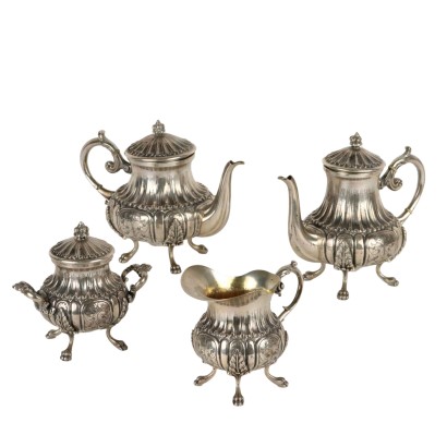 Tea and Coffee Service Silver Italy XX Century