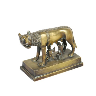 Capitoline Wolf Sculpture Bronze Italy XX Century