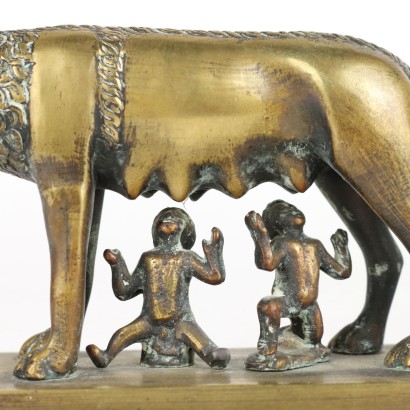 Capitoline Wolf Sculpture Bronze Italy XX Century