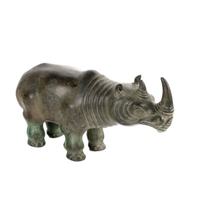 Nashorn Bronzefigur Osten XX Jhd