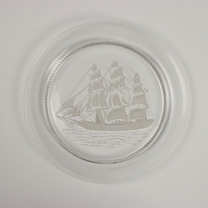 Groupe de 5 Assiettes Crystal Lalique France XXe Siècle