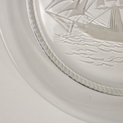 Group of 5 Plates Lalique Crystal France XX Century