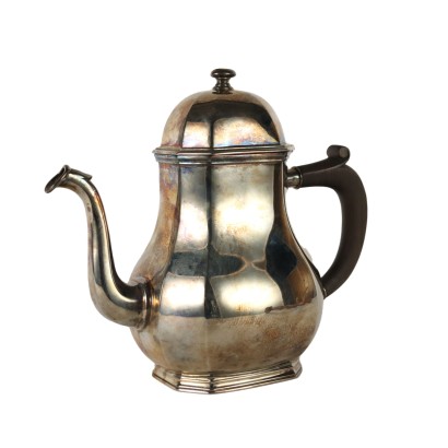 Teapot Vallè Silver Italy XX Century