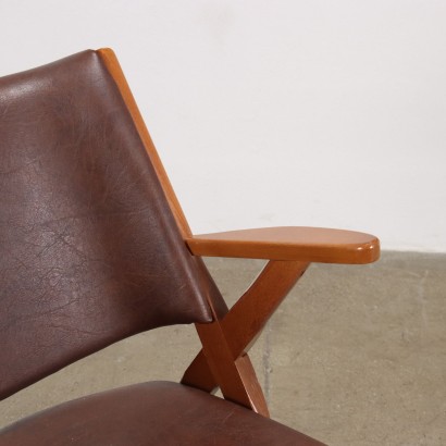 Fauteuil Simili Cuir Italie Années 1950-1960