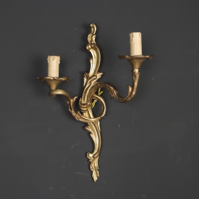 Paar Wandleuchte Barockstil Bronze Italien XX Jhd