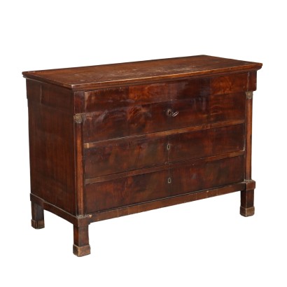 Chest of Drawers Empire Walnut Italy XIX Century