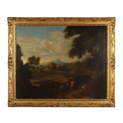 arte, arte italiano, pintura italiana antigua,Pintura atribuida a Gaspard Dughet,Paisaje clásico con figuras,Gaspard Dughet,Gaspard Dughet,Gaspard Dughet,Gaspard Dughet,Gaspard Dughet