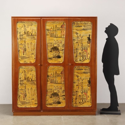 Armoire Placage d\'Acajou Italie Années 1950-1960