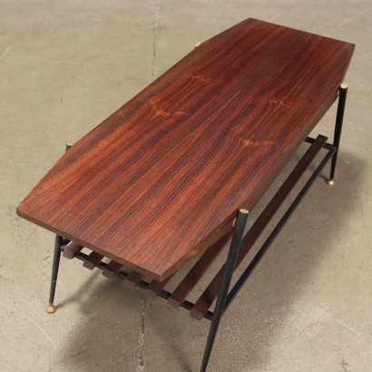 Table Basse Placage d\'Acajou Italie Années 1960