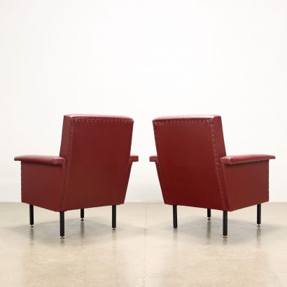 Pair of Armchairs Leatherette Italy 1960s