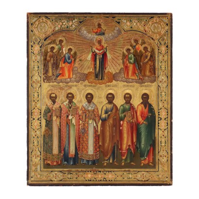 Icona greco-ortodossa con Riza del XVIII-XIX secolo
