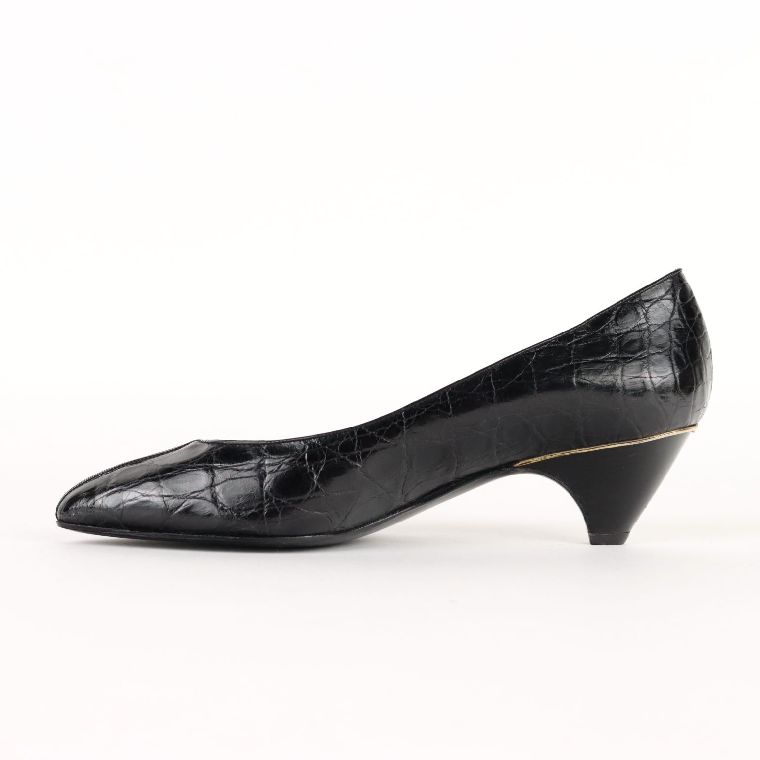 Gucci Scarpe Vintage Pelle Nere Misura 39 D collet Tacco basso Italia