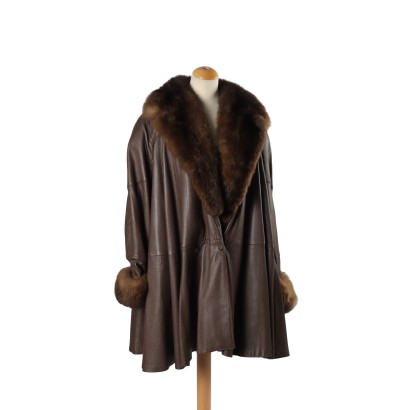 Cappotto Vintage in Pelle Marrone