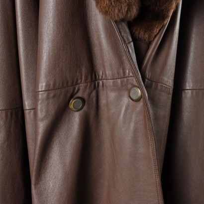 Cappotto Vintage in Pelle Marrone