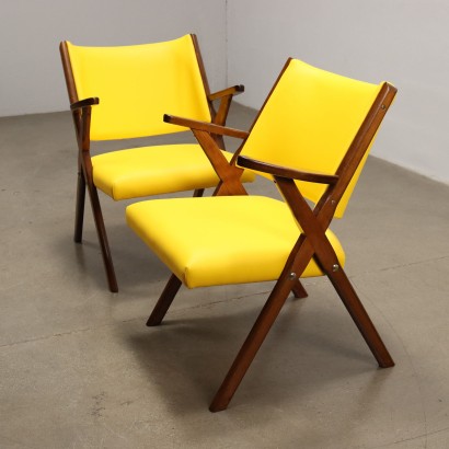 Pair of Armchairs Beech Italy 1950s-1960s