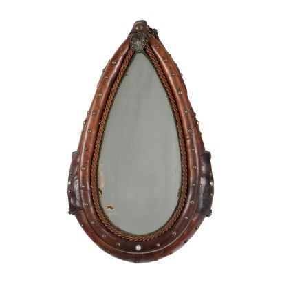 Mirror Obtained by a Horse Saddle Leather Switzerland XX Century