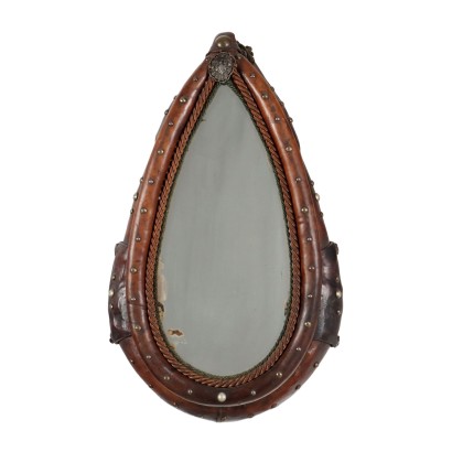 Miroir Obtenu par une Selle d\'Equitation Cuir Suisse XXe Siècle