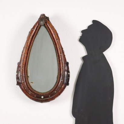 Miroir Obtenu par une Selle d\'Equitation Cuir Suisse XXe Siècle