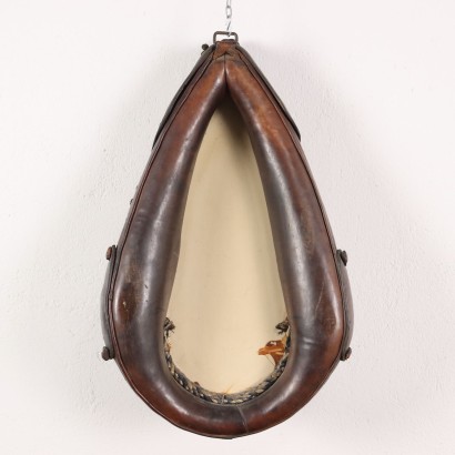 Mirror Obtained by a Horse Saddle Leather Switzerland XX Century