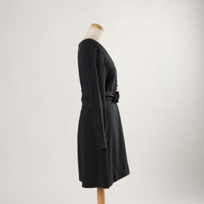 Vintage Dress Wool Size 14 Italy 1960-1970s