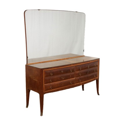 Commode avec Miroir Placage d\'Érable Italie Années 1950-1960