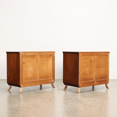 Pair of Bedside Tables Beech Veneer Italy 1940s