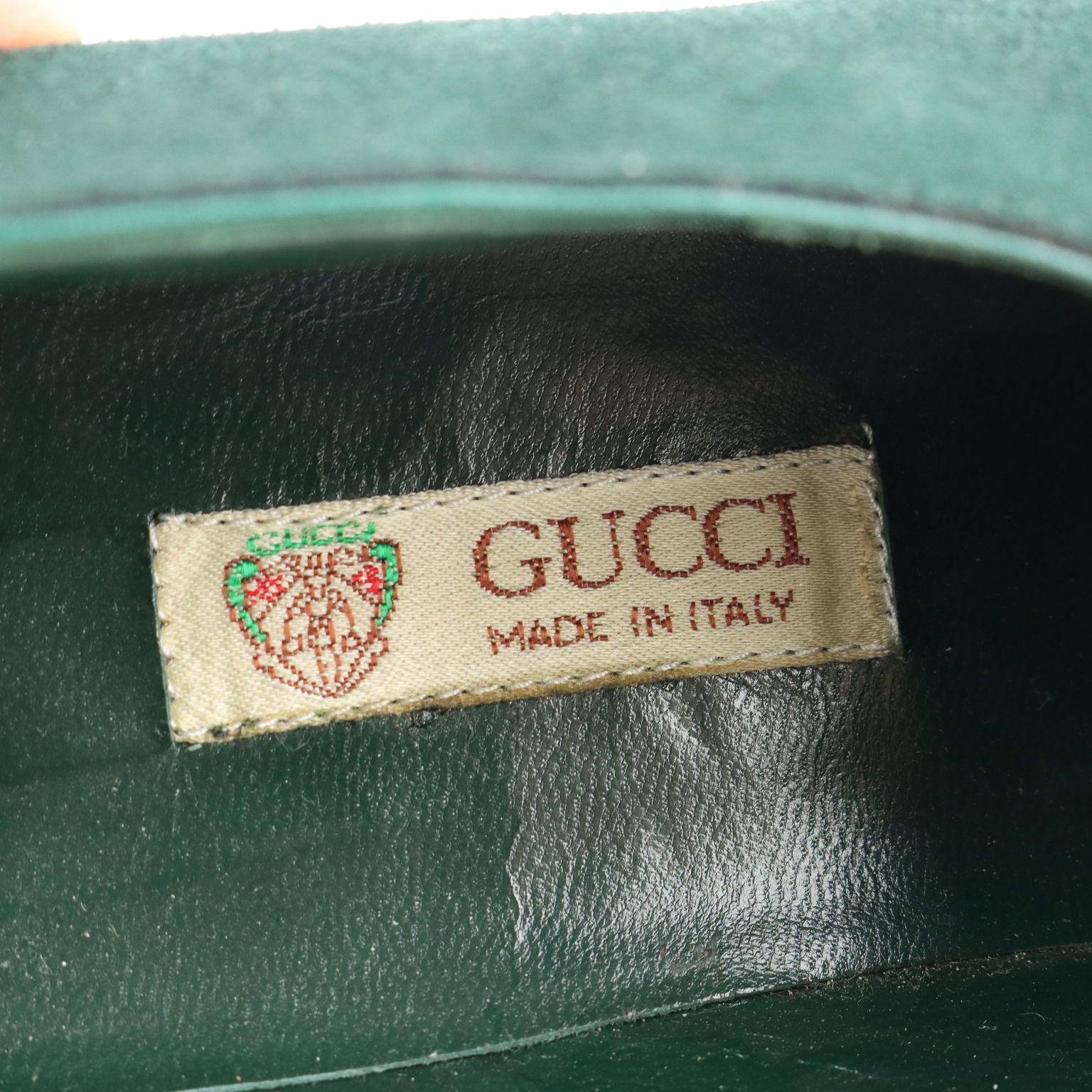 Gucci Scarpe Vintage Verdi Misura 40 Stringa Pelle scamosciata Firenze