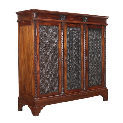 Cupboard Neo-Gothique Revival Mahogany Italy XX Century