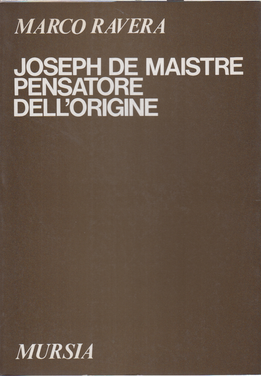 Joseph de Maistre pensador del apóstrofo
