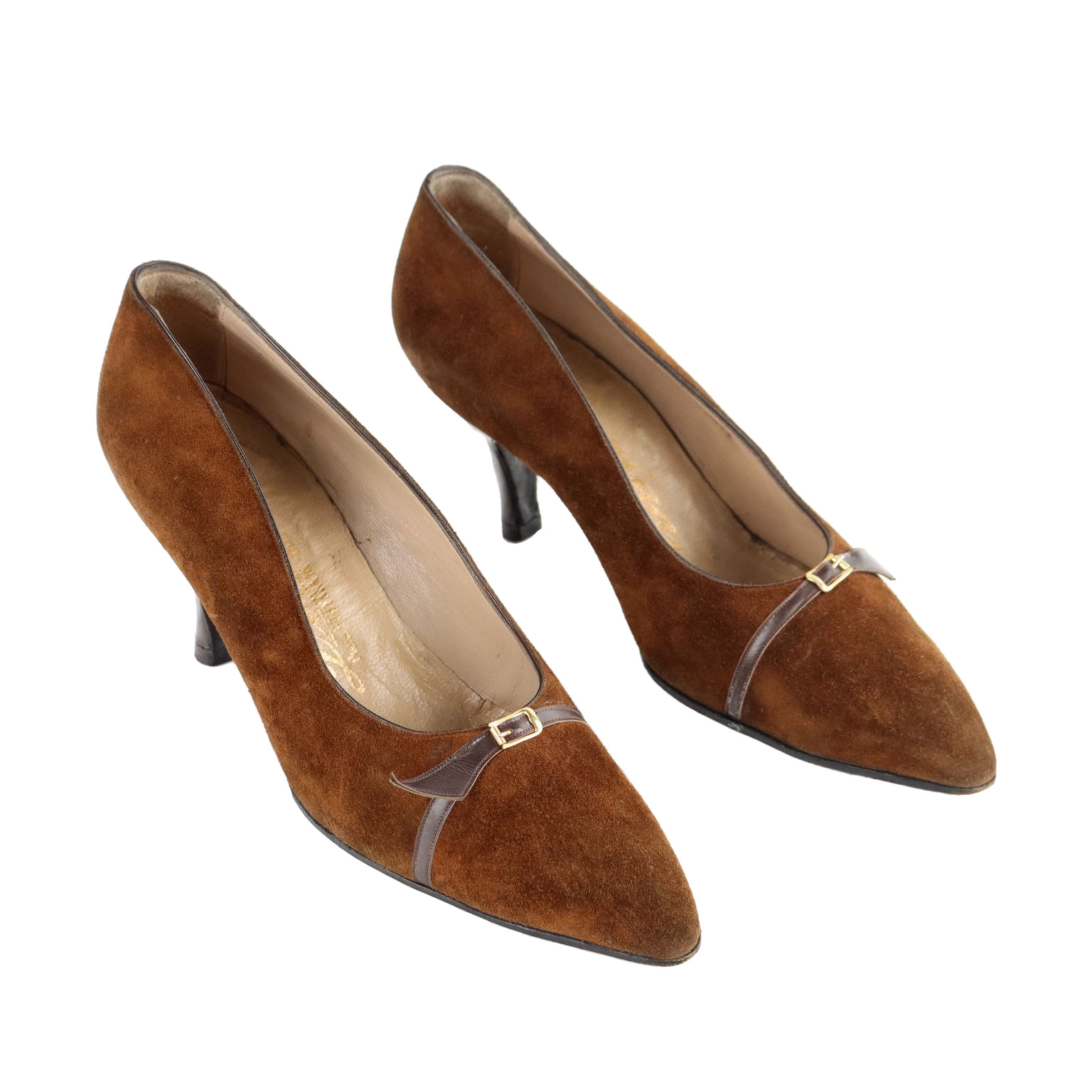 Vintage Shoes Suede USA Size 7 Leather Lace 3 Inches Heel