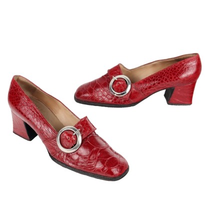 Décolleté Vintage in Rettile Rosso