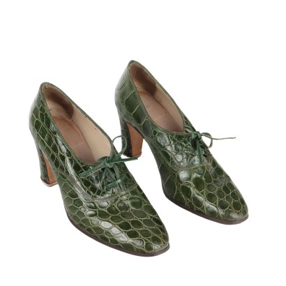 Zapatos verdes de la vendimia