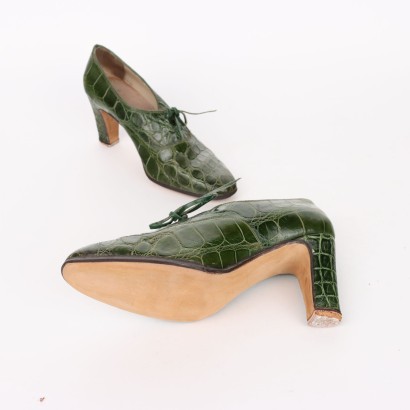 Vintage Schuhe Reptilleder Gr. 38,5 Italien 1960er-1970er