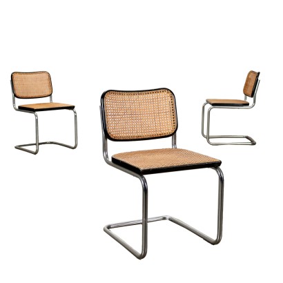Gruppe von 3 Stühlen Gavina Cesca Metall Italien 1960er