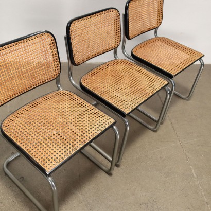 Groupe de 3 Chaises Cesca Gavina Métal Italie Années 1960