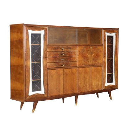 Meuble Buffet Placage de Noyer Italie Années 1950-1960